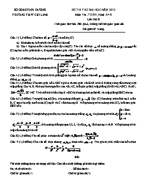 Đề thi thử đại học môn thi Toán